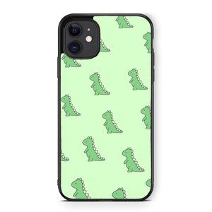 Cute Dinosaur Pattern Green iPhone Case